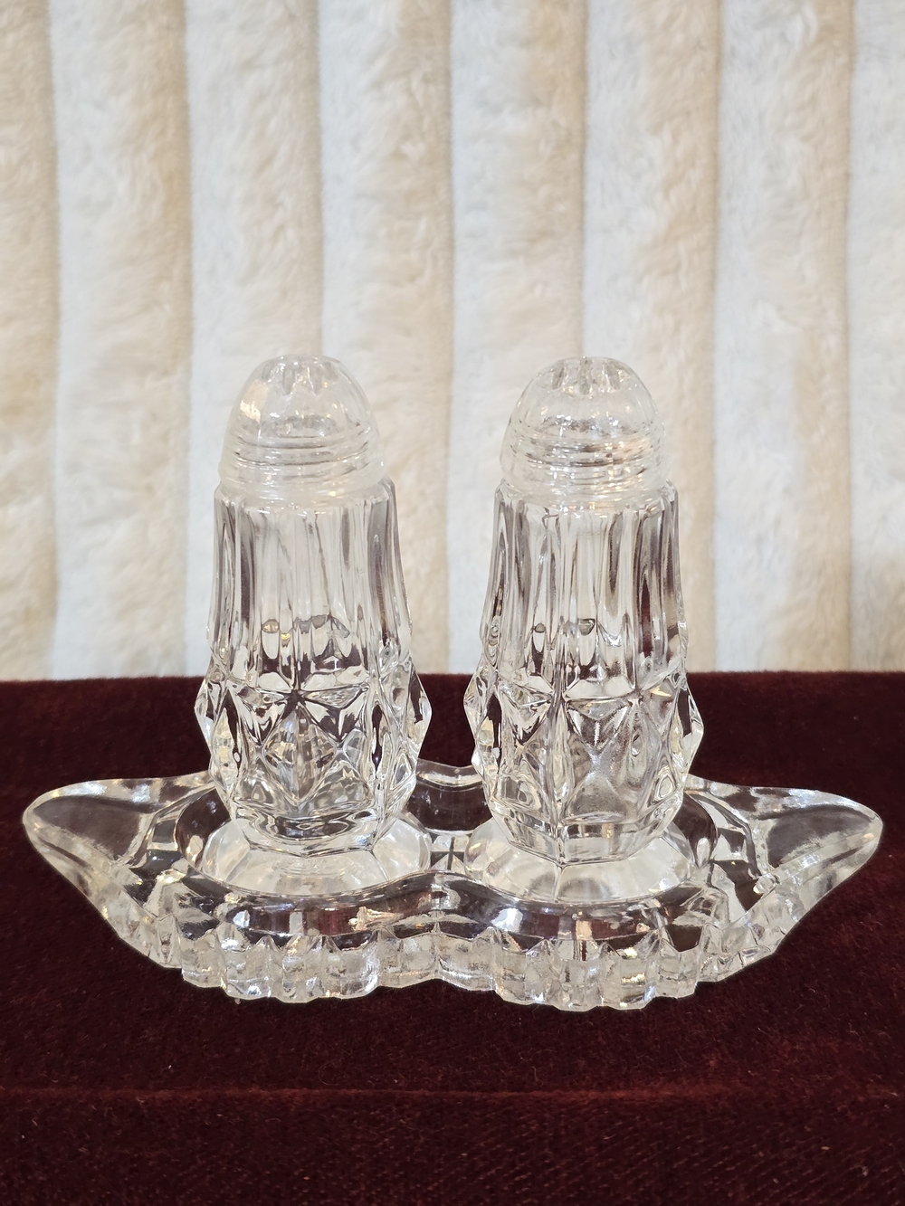 VTG Bohemia Crystal Clear Salt & Pepper Shaker Set